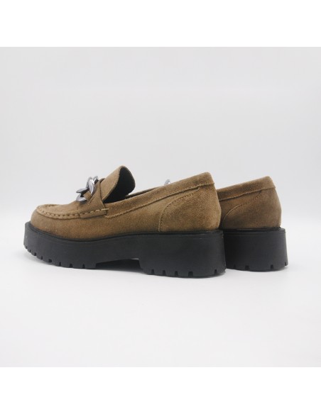 Dreenas Mocassino in vera pelle scamosciata taupe