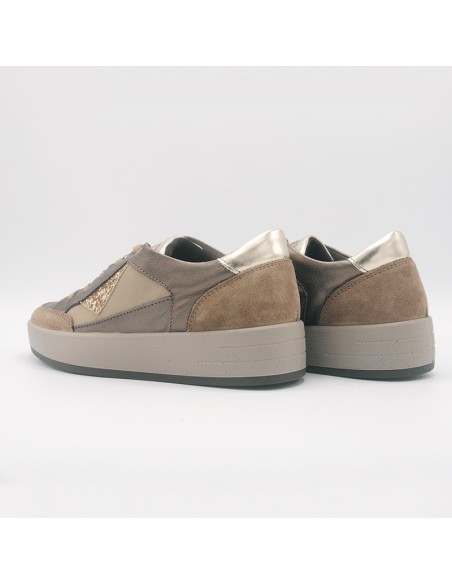 IGI&CO 6668511 Sneakers in pelle bronzo con glitter