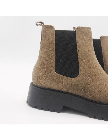 Dreena's boots camoscio con elastici taupe