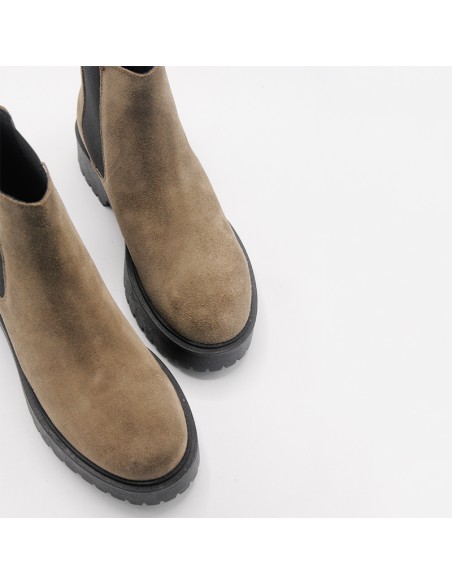 Dreena's boots camoscio con elastici taupe