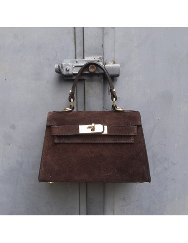 Pasinetti mini-bag trapezio in camoscio t.moro