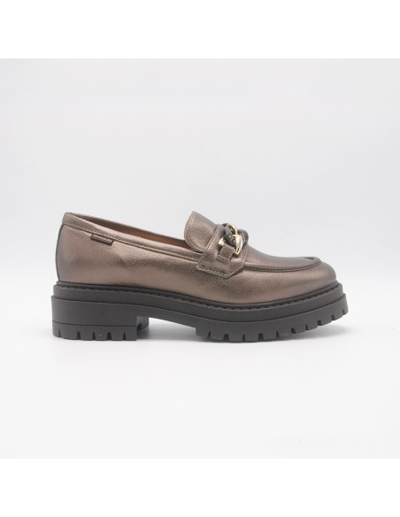 Nerogiardini mocassino in pelle laminata moro