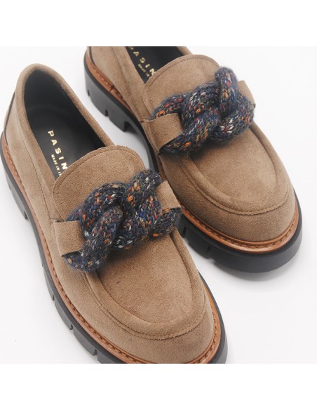 Pasinetti mocassino scamosciato taupe