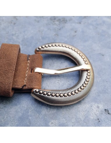 Cintura scamosciata cuoio con borchie Cintura scamosciata cuoio con borchie