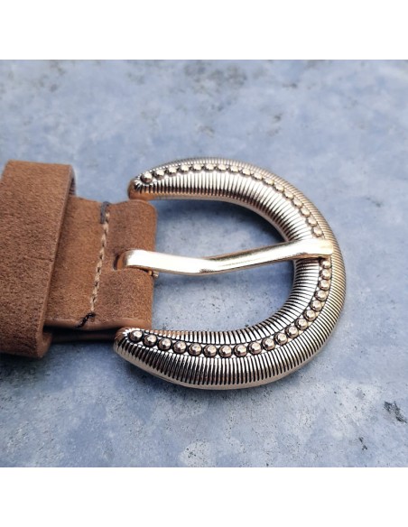 Cintura camoscio tortora con borchie