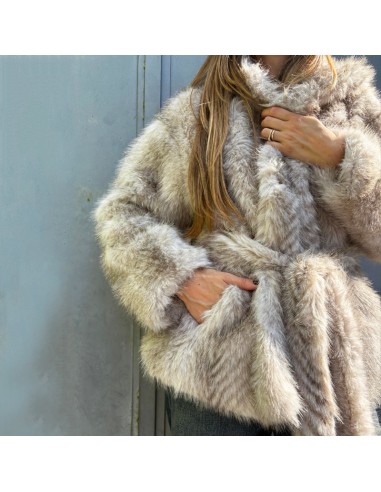 Ecopelliccia con cappuccio ghiaccio