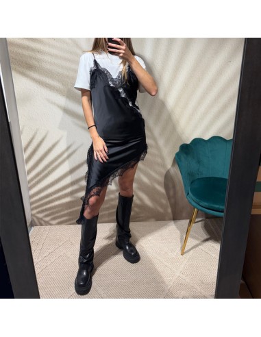 Abito/sottoveste con pizzo nero