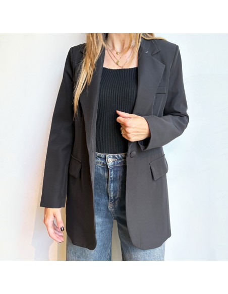 Blazer nero con bottone