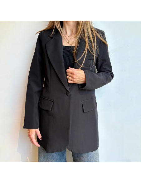 Blazer nero con bottone