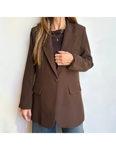 Blazer marrone con bottone