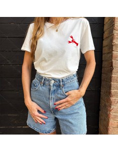 T-shirt con aragosta ricamata
