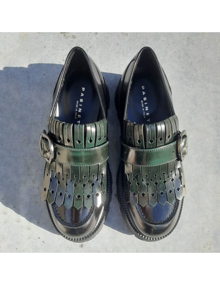 Pasinetti mocassino verdone con frange