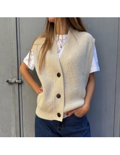 Lumina gilet in maglia beige