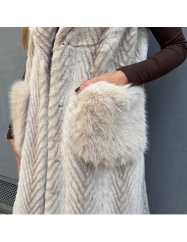 Gilet in ecopelliccia ghiaccio
