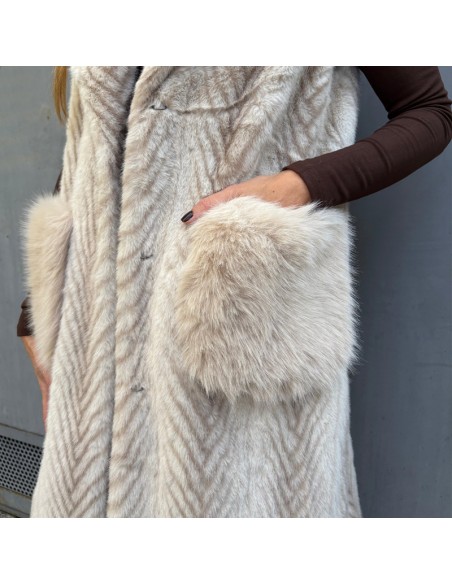 Gilet in ecopelliccia ghiaccio
