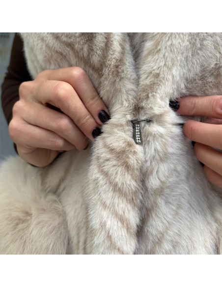 Gilet in ecopelliccia ghiaccio