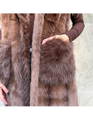 Gilet in ecopelliccia visone
