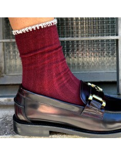 Calzino con ricamo bordeaux 2