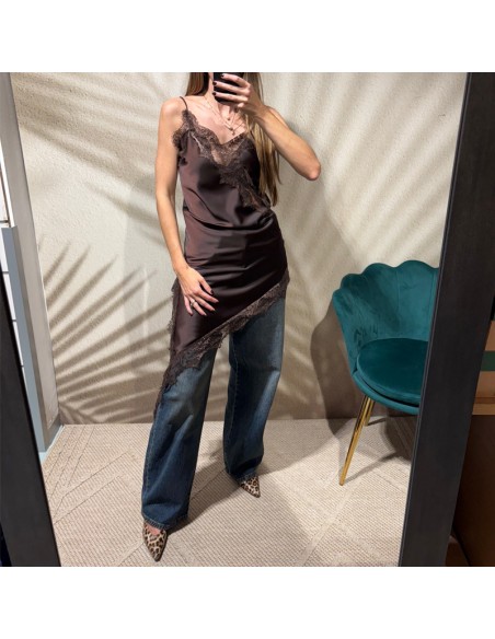 Abito/sottoveste con pizzo t.moro