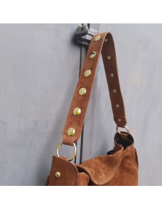 Borsa in camoscio cuoio con... 2