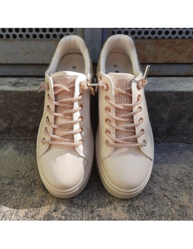 Calzamania sneakers panna con strass