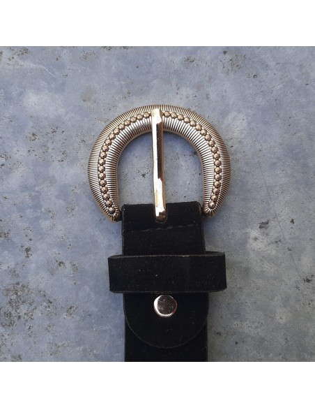 Cintura camoscio nera con borchie