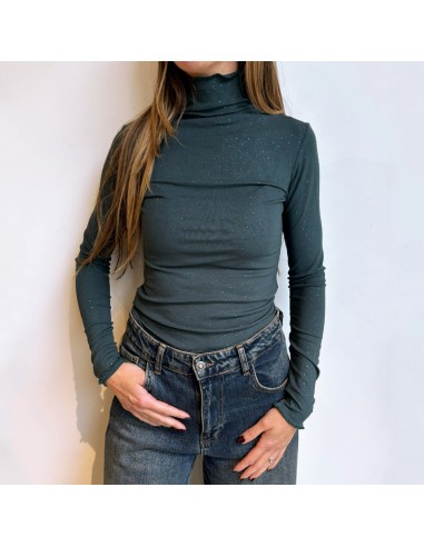 Lumina dolcevita ottanio con strass