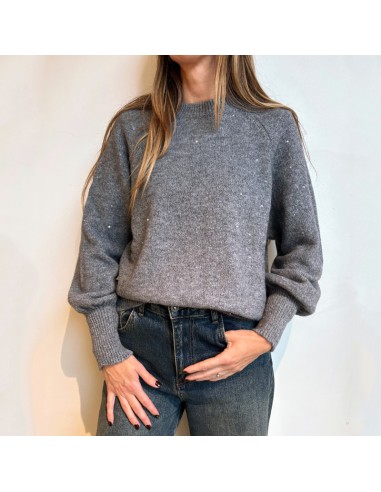 Susi Mix Maglione grigio con micro-paillettes