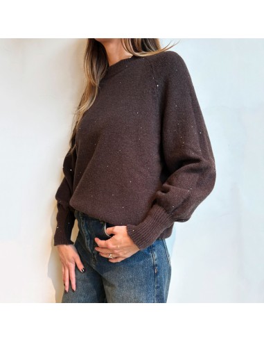 Susi Mix maglione moro con micro-paillettes
