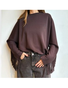 Lumina felpa frange marrone 2