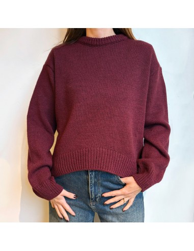 Maglione misto alpaca bordeaux