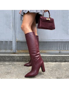 Ovyé stivale tacco 10 bordeaux