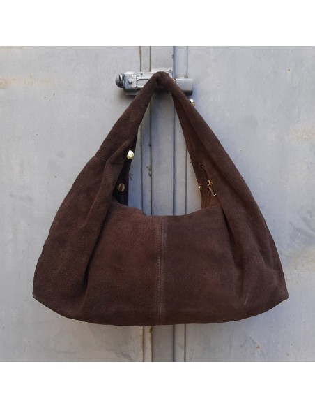 Borsa camoscio t.moro con maxi-borchie