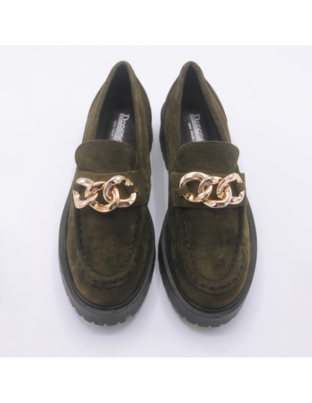 Dreenas mocassino in pelle scamosciata oliva