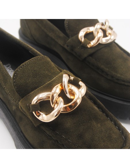 Dreenas mocassino in pelle scamosciata oliva