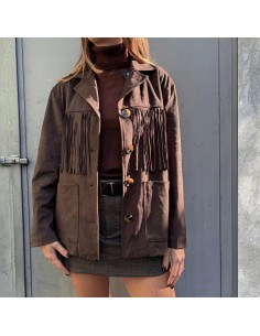 Giacca camoscio con frange...