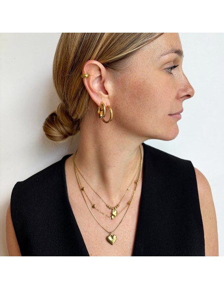 Collana doppia in acciaio con cuori