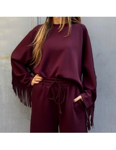 Lumina felpa frange bordeaux