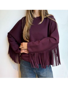 Lumina felpa frange bordeaux 2