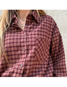 Camicia check bordeaux 2