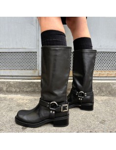 Pasinetti biker in pelle nero