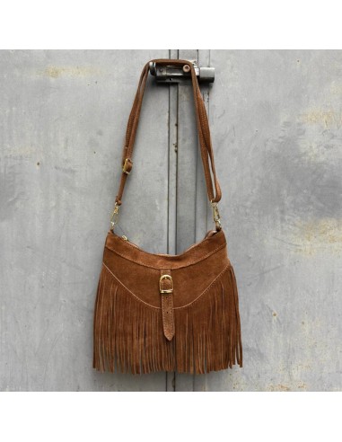 Borsa tracolla con frange fango