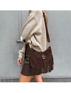 Borsa tracolla con frange...