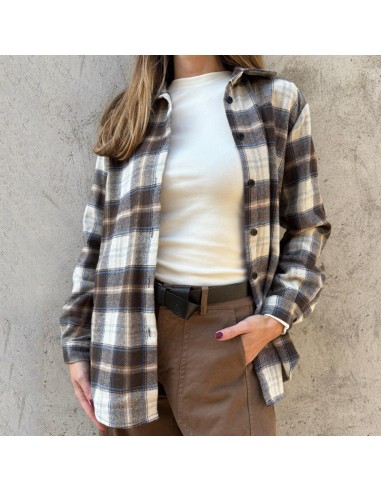 Camicia check latte/moro