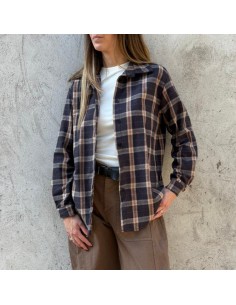 Camicia check antracite /beige