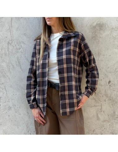 Camicia check antracite /beige