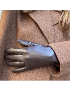 Guanti ecopelle testa di moro