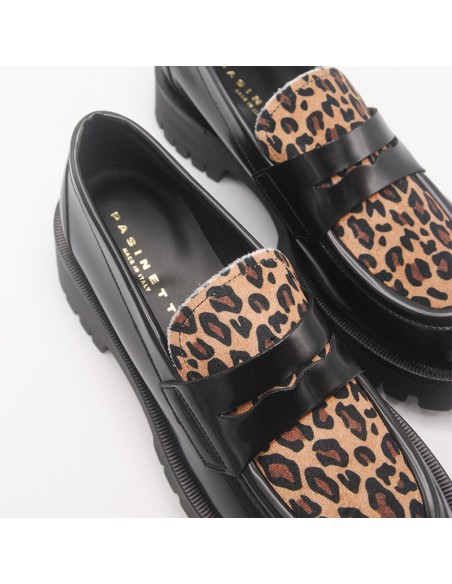 Pasinetti mocassino animalier effetto cavallino