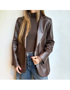 Blazer ecopelle testa moro