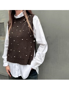 SusyMix gilet con strass e...